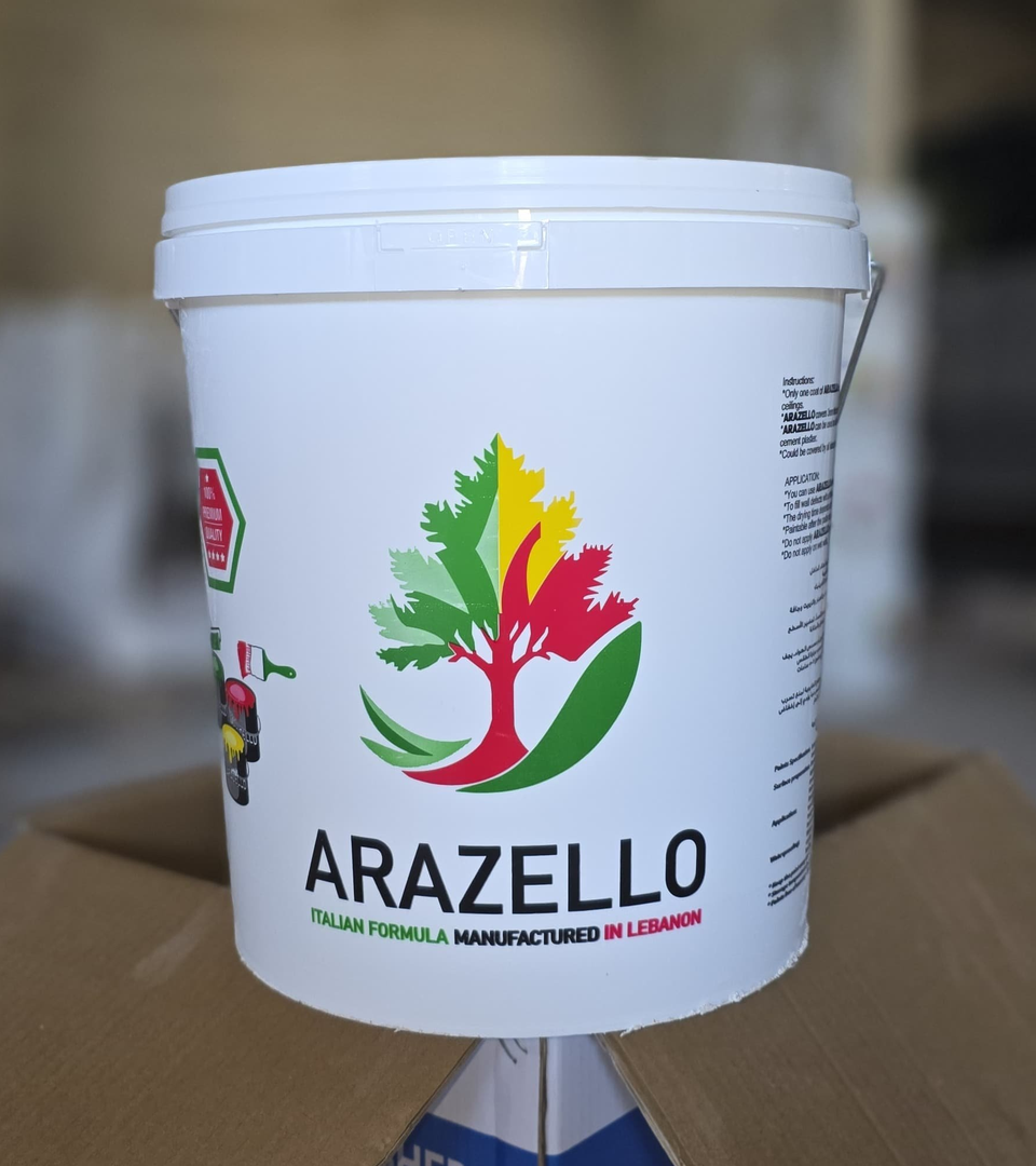 Arazello branded pail — IML printing by Barplas Lebanon