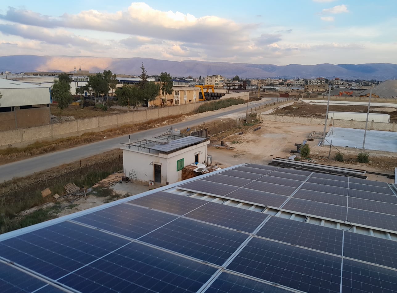 Solar panels on Barplas Lebanon factory roof